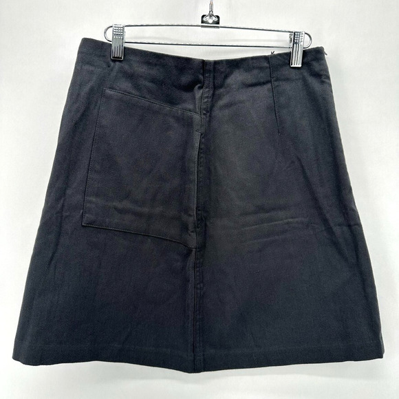 NWT KOTN Flannel Mini Skirt Womens‎ 6 Charcoal Grey Pockets A-line Modern Preppy - Picture 5 of 10